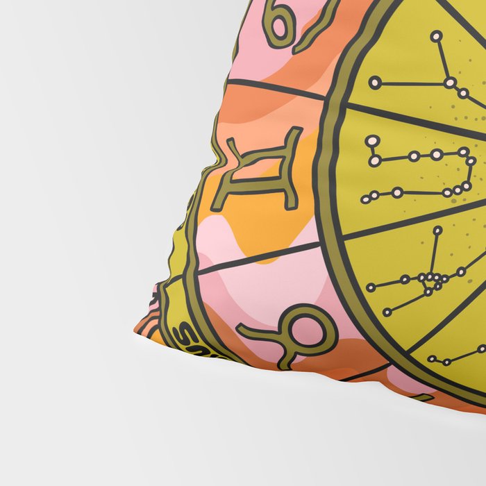 Retro Zodiac Wheel Pillow Sham Gallery Image 4