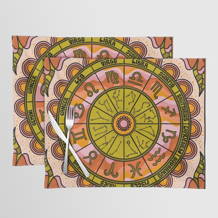 Retro Zodiac Wheel Placemat Gallery Image 1