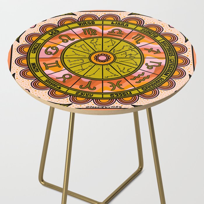 Retro Zodiac Wheel Side Table Gallery Image 2