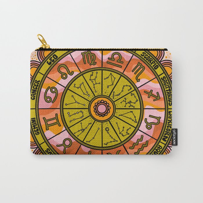 Retro Zodiac Wheel Carry All Pouch Gallery Image 1