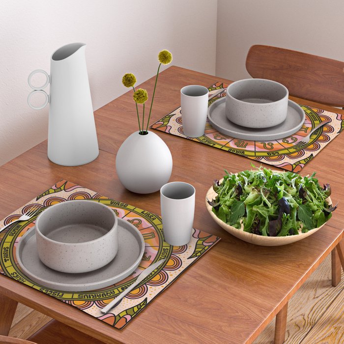 Retro Zodiac Wheel Placemat Gallery Image 2