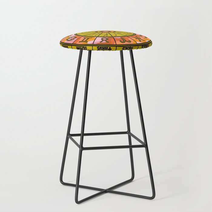 Retro Zodiac Wheel Stool Gallery Image 1