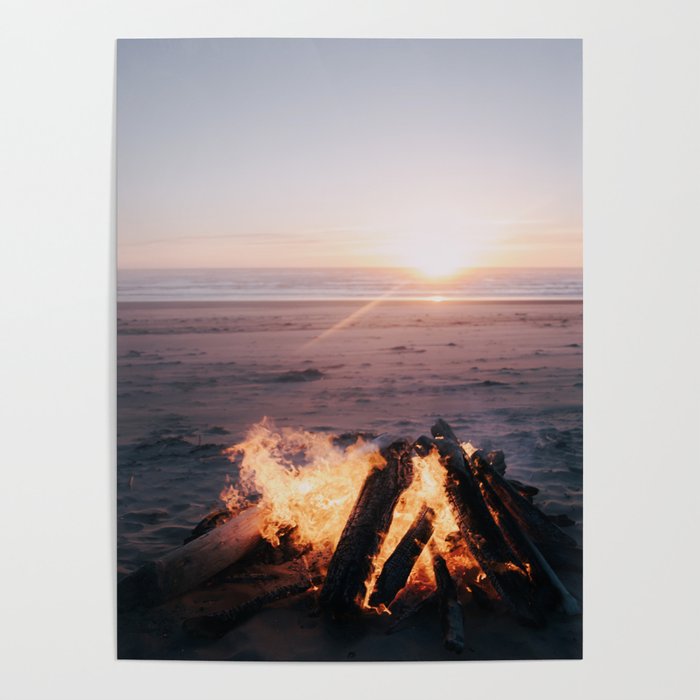 Beach Bonfire Poster Gallery Image 1