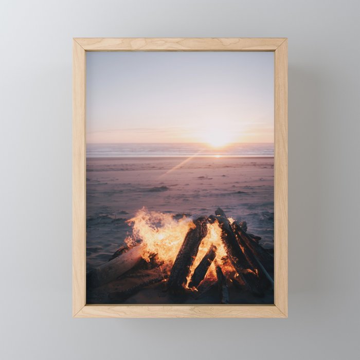 Beach Bonfire Mini Art Print Gallery Image 1