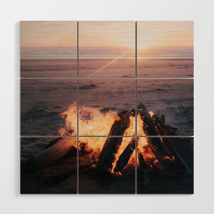 Beach Bonfire Wood Wall Art Gallery Image 1