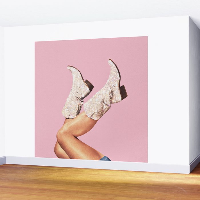 These Boots - Glitter Pink Wall Mural Gallery Image 2