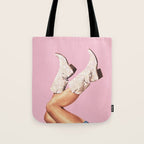 These Boots - Glitter Pink Tote Bag Gallery Image 1