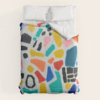 Original Painting by Ejaaz Haniff Acrylic Painting Abstract Art Shapes Pattern Fun Colorful Shapes Comforter Gallery Image 6