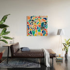 Original Painting by Ejaaz Haniff Acrylic Painting Abstract Art Shapes Pattern Fun Colorful Shapes Wood Wall Art Gallery Image 2