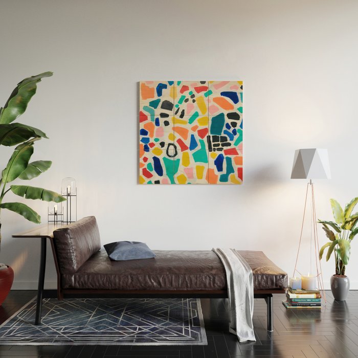 Original Painting by Ejaaz Haniff Acrylic Painting Abstract Art Shapes Pattern Fun Colorful Shapes Wood Wall Art Gallery Image 2