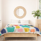 Original Painting by Ejaaz Haniff Acrylic Painting Abstract Art Shapes Pattern Fun Colorful Shapes Duvet Cover Gallery Image 3