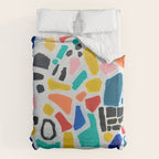 Original Painting by Ejaaz Haniff Acrylic Painting Abstract Art Shapes Pattern Fun Colorful Shapes Duvet Cover Gallery Image 6