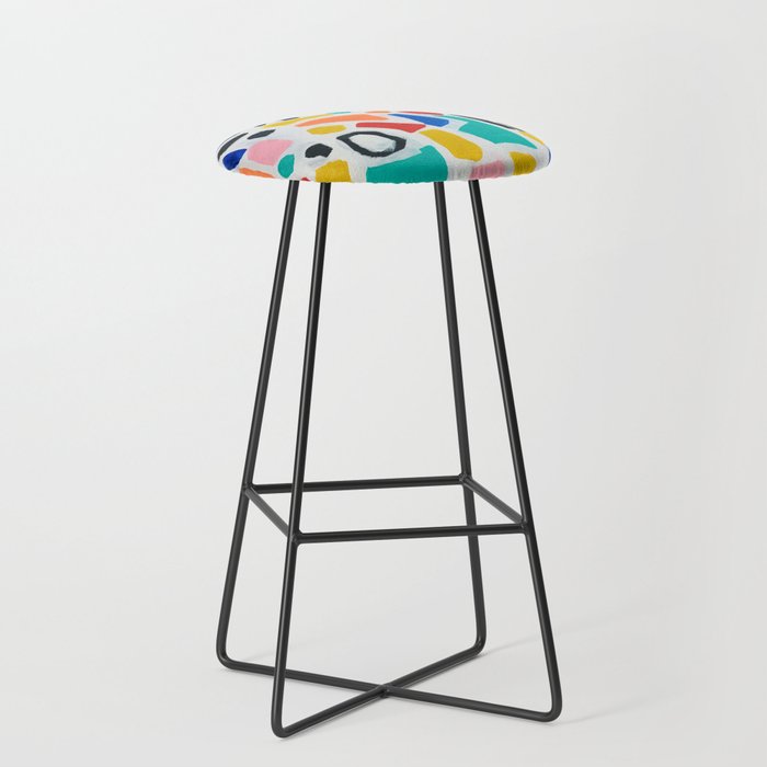 Original Painting by Ejaaz Haniff Acrylic Painting Abstract Art Shapes Pattern Fun Colorful Shapes Stool Gallery Image 1