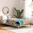 Original Painting by Ejaaz Haniff Acrylic Painting Abstract Art Shapes Pattern Fun Colorful Shapes Comforter Gallery Image 2