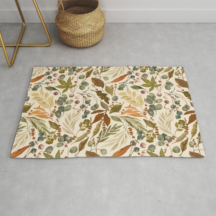Fall leafy nature B Rug Gallery Image 1