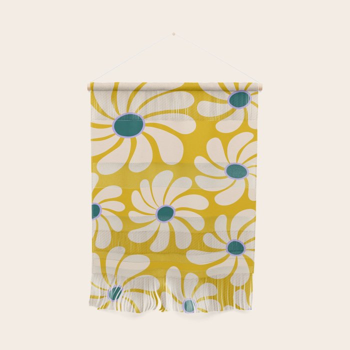 Retro Super Bloom - 70's Vibe - Yellow Wall Hanging Gallery Image 1