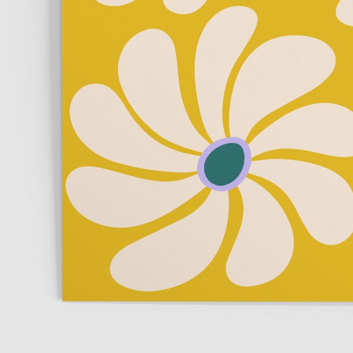 Retro Super Bloom - 70's Vibe - Yellow Poster Gallery Image 3