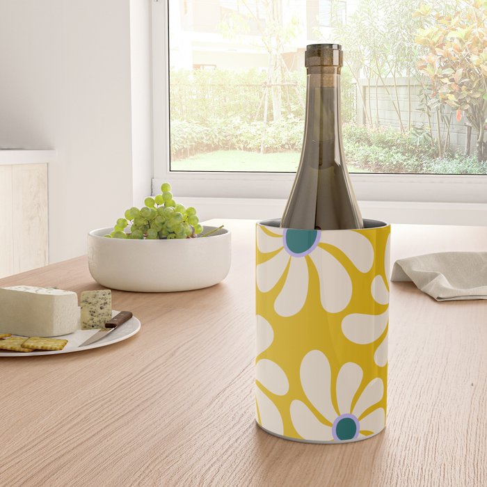 Retro Super Bloom - 70's Vibe - Yellow Wine Chiller Gallery Image 4