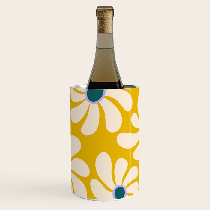 Retro Super Bloom - 70's Vibe - Yellow Wine Chiller Gallery Image 1