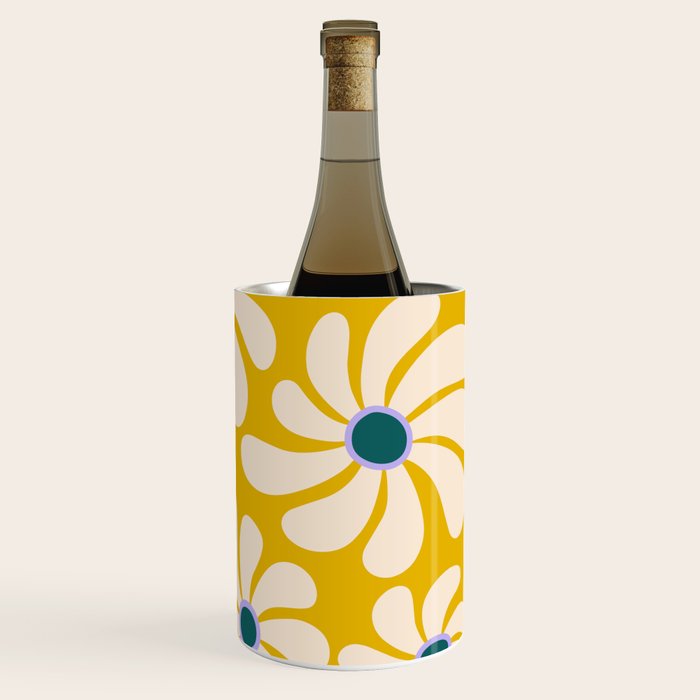 Retro Super Bloom - 70's Vibe - Yellow Wine Chiller Gallery Image 3