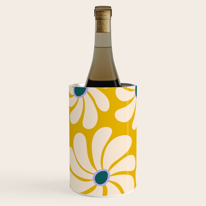 Retro Super Bloom - 70's Vibe - Yellow Wine Chiller Gallery Image 2