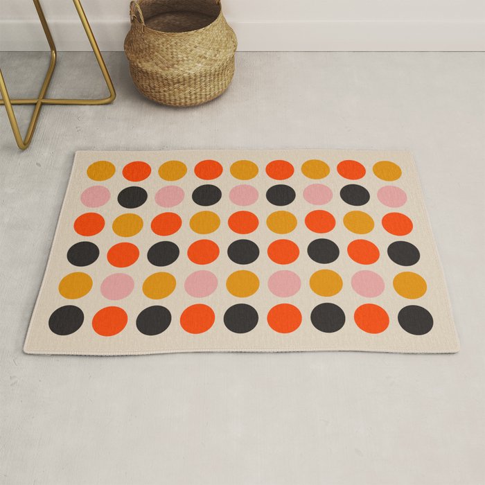 Retro Bauhaus Dots | 70s European Pattern Rug Gallery Image 1