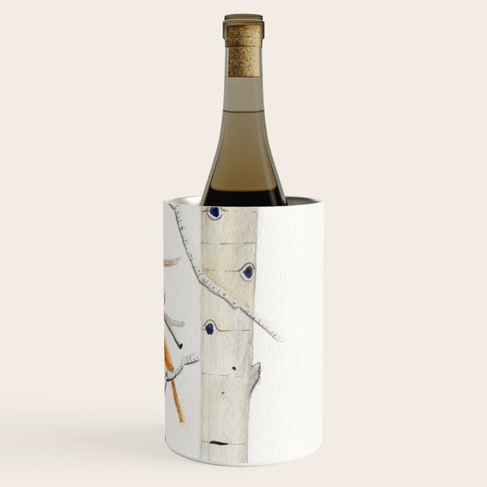 Birch Trees and Cardinal Wine Chiller Gallery Image 3