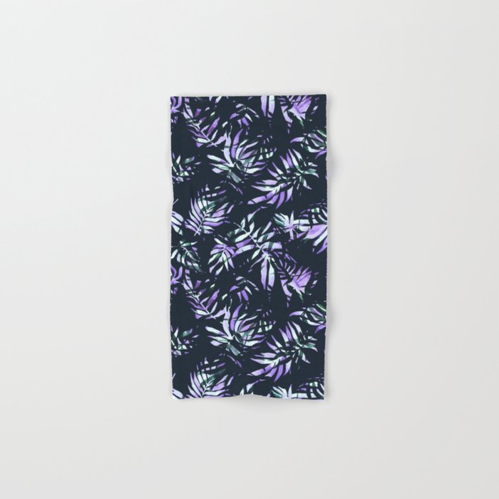 Dark abstract tropical leaves D1 Bath Towel Gallery Image 1