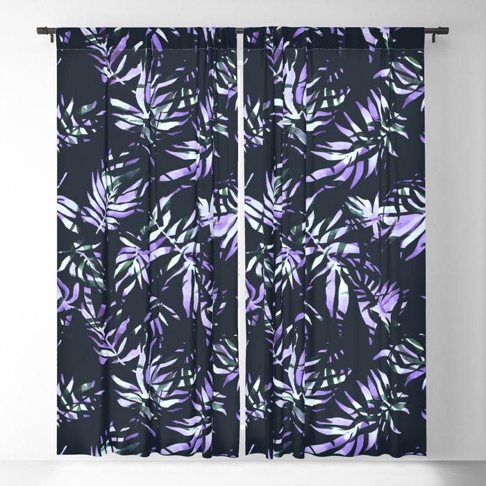 Dark abstract tropical leaves D1 Window Curtain Gallery Image 5
