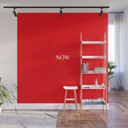 NOW BRIGHT RED SOLID COLOR Wall Mural Gallery Image 1