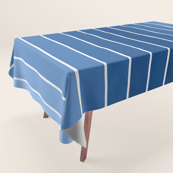 Gradient Arch VIII Bright Blue Mid Century Modern Rainbow Tablecloth Gallery Image 1