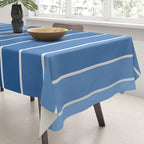 Gradient Arch VIII Bright Blue Mid Century Modern Rainbow Tablecloth Gallery Image 3