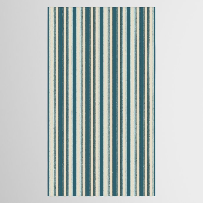 Vintage stripes wallpaper design dark teal pattern Tablecloth Gallery Image 2