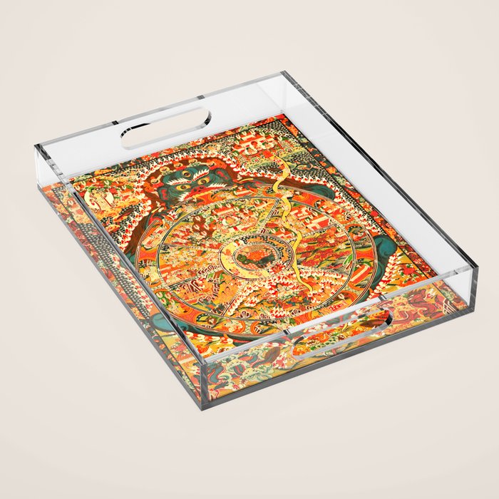 Wheel Of Life Samsara Bhavacakra Acrylic Tray Gallery Image 1