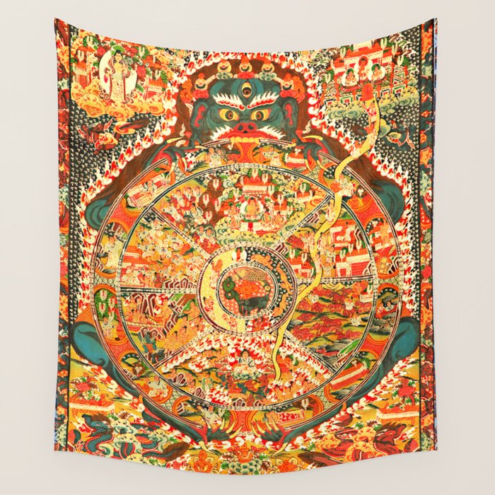 Wheel Of Life Samsara Bhavacakra Wall Tapestry Gallery Image 4