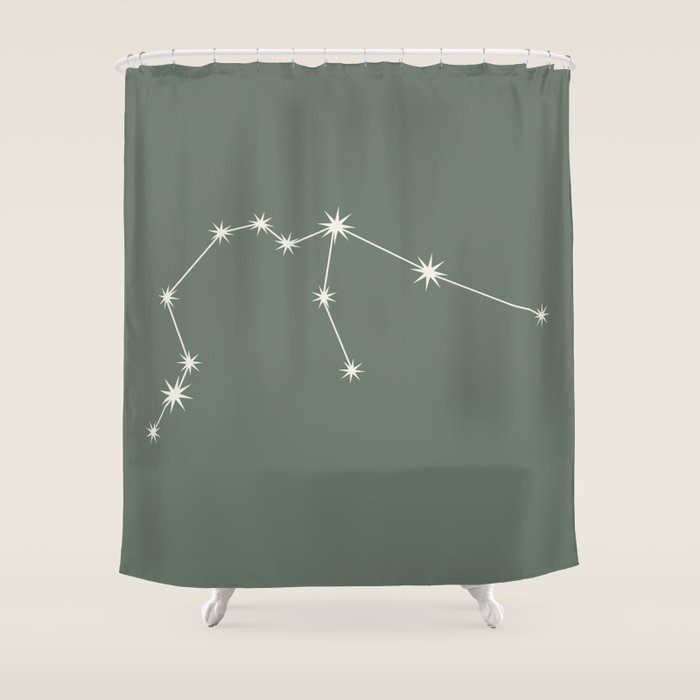 Aquarius Zodiac Star Constellation Line Art Sage Shower Curtain Gallery Image 1