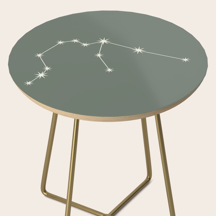 Aquarius Zodiac Star Constellation Line Art Sage Side Table Gallery Image 2