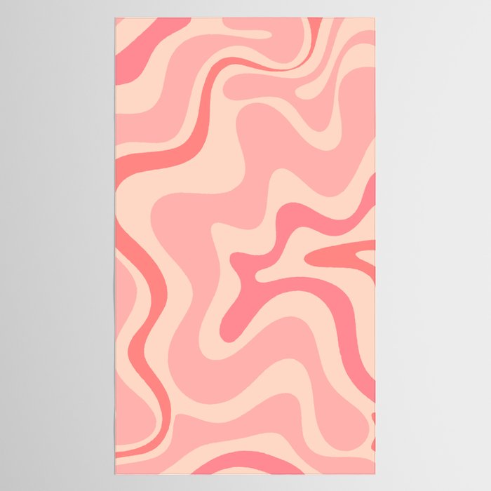 Retro Liquid Swirl Abstract in Soft Pink Tablecloth Gallery Image 2