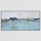 Almost Home - Navy & Baby Blue Abstract Ocean Nature Art Coastal Painting Desk Mat Gallery Image 3