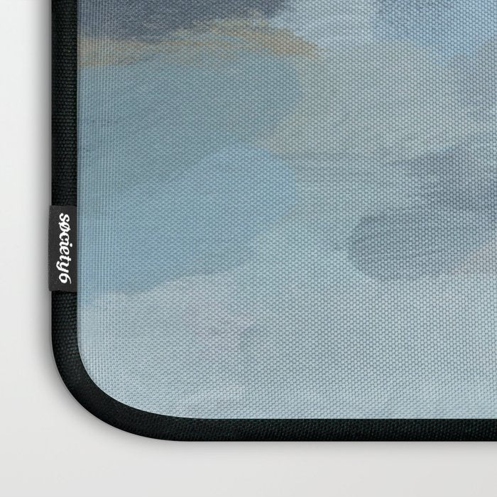 Almost Home - Navy & Baby Blue Abstract Ocean Nature Art Coastal Painting Laptop Sleeve Gallery Image 3