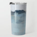 Almost Home - Navy & Baby Blue Abstract Ocean Nature Art Coastal Painting Travel Mug Gallery Image 3