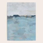 Almost Home - Navy & Baby Blue Abstract Ocean Nature Art Coastal Painting Poster Gallery Image 4