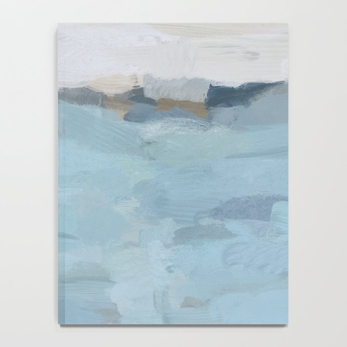 Almost Home - Navy & Baby Blue Abstract Ocean Nature Art Coastal Painting Notebook Gallery Image 4