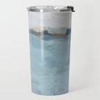 Almost Home - Navy & Baby Blue Abstract Ocean Nature Art Coastal Painting Travel Mug Gallery Image 2