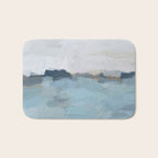 Almost Home - Navy & Baby Blue Abstract Ocean Nature Art Coastal Painting Bath Mat Gallery Image 1