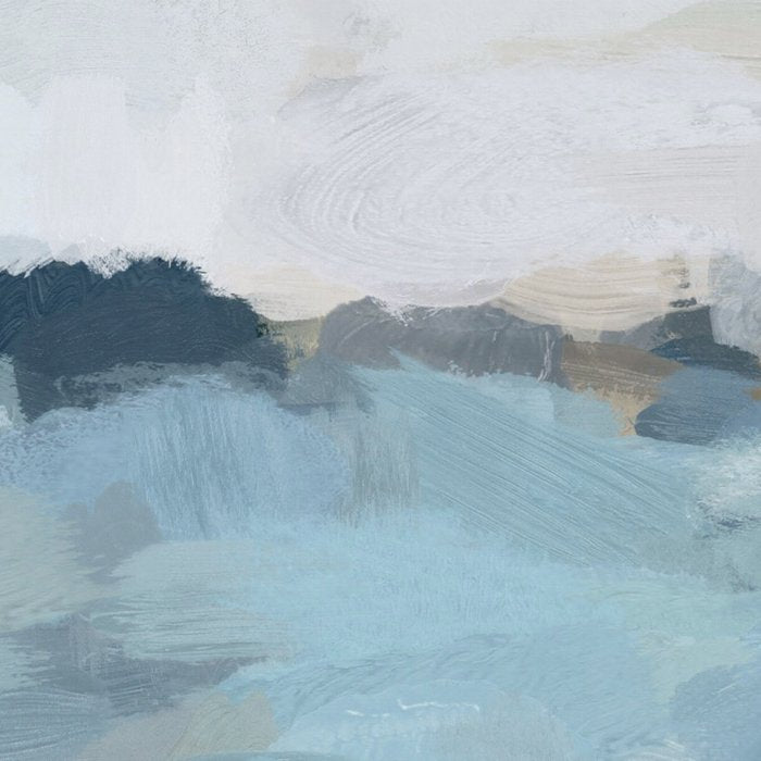 Almost Home - Navy & Baby Blue Abstract Ocean Nature Art Coastal Painting Coffee Mug Gallery Image 2