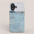 Almost Home - Navy & Baby Blue Abstract Ocean Nature Art Coastal Painting iPhone Case Gallery Image 1