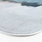 Almost Home - Navy & Baby Blue Abstract Ocean Nature Art Coastal Painting Bath Mat Gallery Image 3