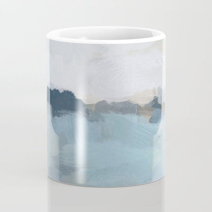 Almost Home - Navy & Baby Blue Abstract Ocean Nature Art Coastal Painting Coffee Mug Gallery Image 4