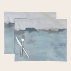 Almost Home - Navy & Baby Blue Abstract Ocean Nature Art Coastal Painting Placemat Gallery Image 1